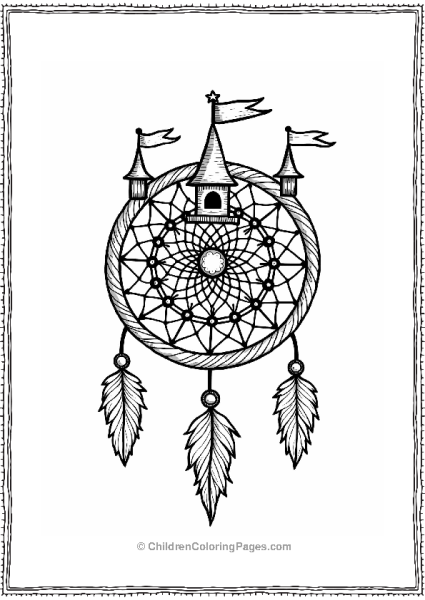 Castle Dreamcatcher With Knight Free PDF Printable