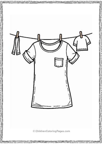 Casual T Shirt Dress On Clothesline Free PDF Printable