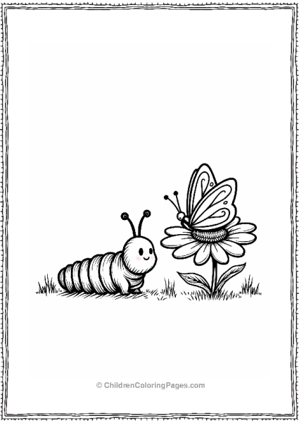 Caterpillar And Butterfly Friends Free PDF Printable