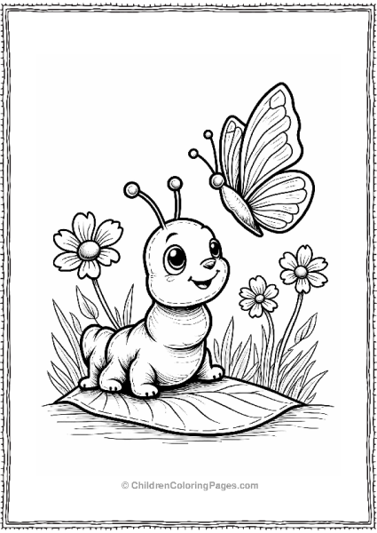 Caterpillar And Butterfly Friendship Free PDF Printable