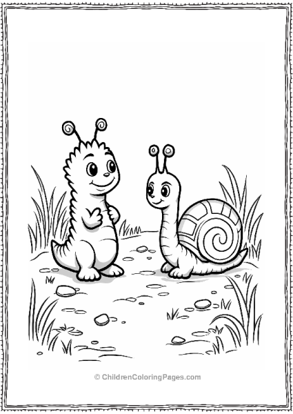 Caterpillar And Snail Chat In The Garden Free PDF Printable