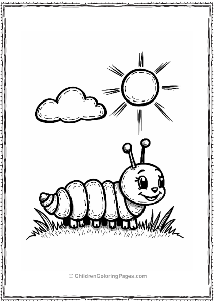 Caterpillar Basking In The Sun Free PDF Printable