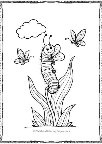 Caterpillar Climbing A Flower Stalk Free PDF Printable