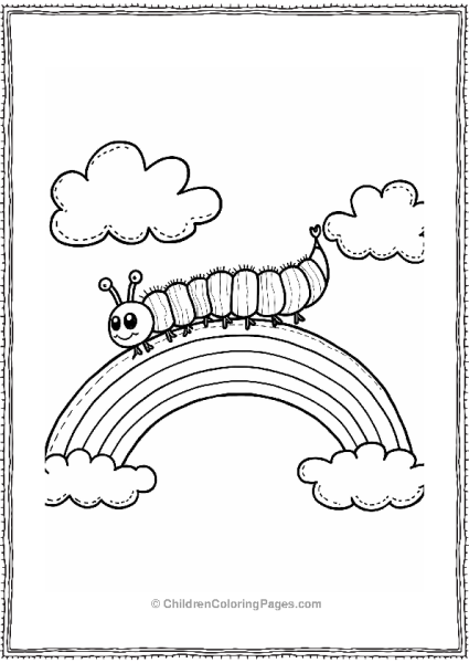 Caterpillar Crawling Across A Rainbow Free PDF Printable