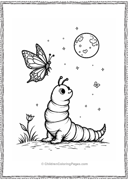 Caterpillar Dreaming Of The Moon Free PDF Printable