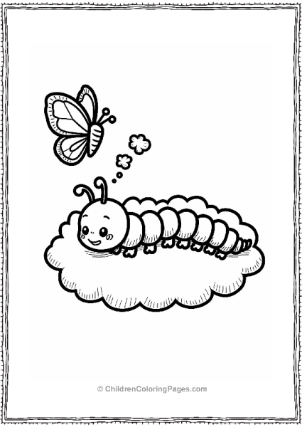 Caterpillar Dreaming On A Cloud Free PDF Printable