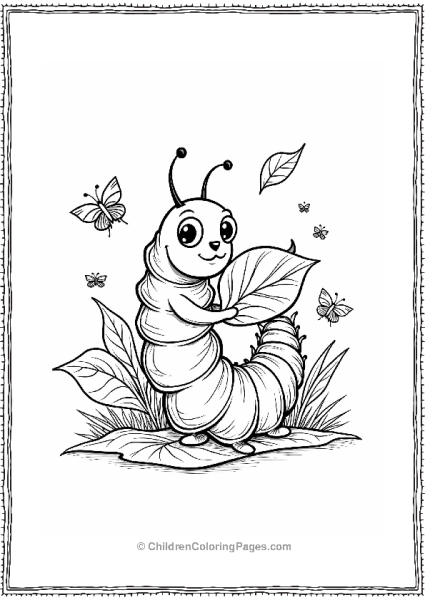 Caterpillar Eating Leaves Free PDF Printable