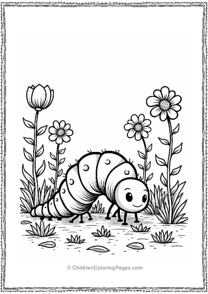 Caterpillar Exploring A Garden Free PDF Printable