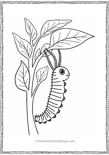 Caterpillar In A Leafy Canopy Free PDF Printable