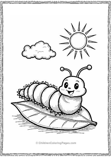 Caterpillar Lounging Under The Sun Free PDF Printable