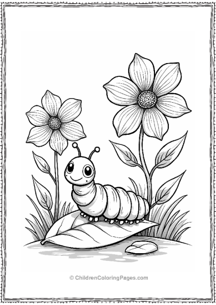 Caterpillar Munching On A Leaf Free PDF Printable