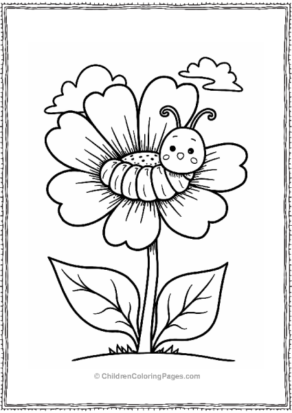 Caterpillar On A Flower Free PDF Printable