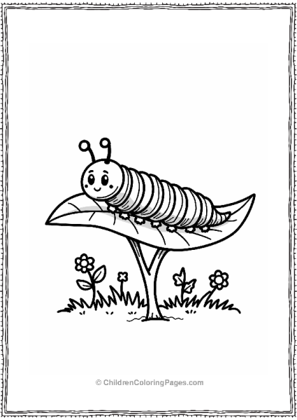 Caterpillar On A Leaf Free PDF Printable