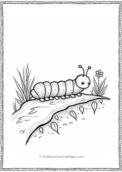 Caterpillar On A Leafy Path Free PDF Printable