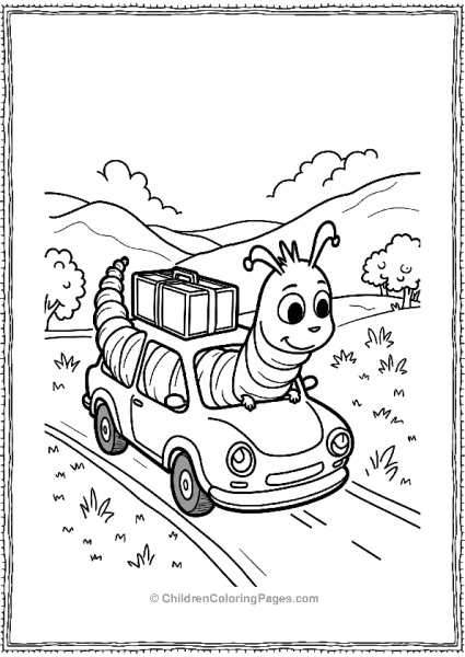 Caterpillar On A Road Trip Free PDF Printable