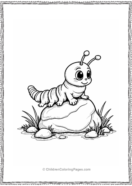 Caterpillar On A Rock Free PDF Printable