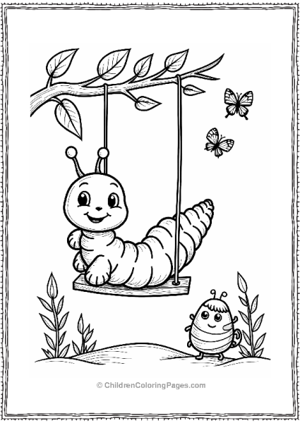 Caterpillar Swinging With Friends Free PDF Printable