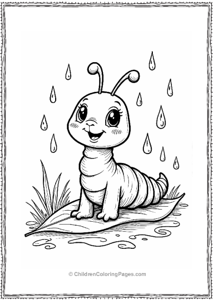 Caterpillar With Raindrops Free PDF Printable