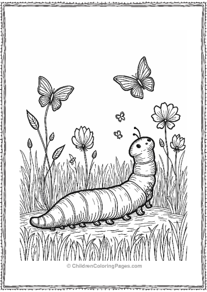 Caterpillar S Daydream In A Flower Field Free PDF Printable