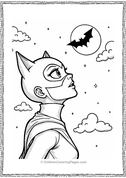 Catwoman And The Bat Signal Free PDF Printable