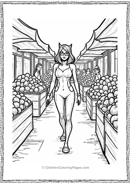 Catwoman In A Market Free PDF Printable