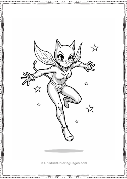 Catwoman Leaping Among Stars Free PDF Printable