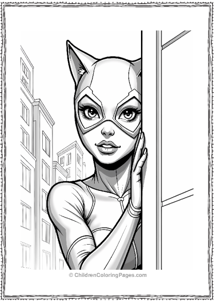 Catwoman Observing In The City Free PDF Printable