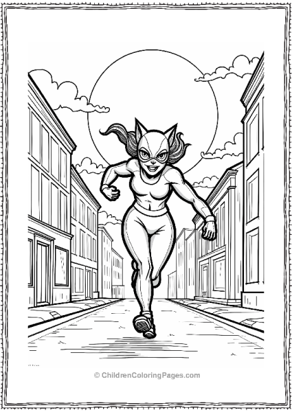 Catwoman On A Moonlit Chase Free PDF Printable