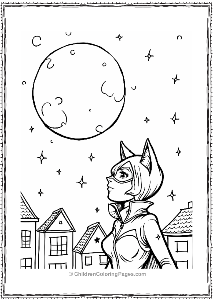 Catwoman Under A Moonlit Sky Free PDF Printable