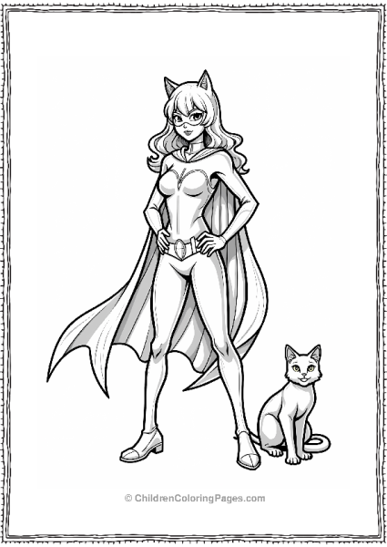 Catwoman With Her Cat Free PDF Printable