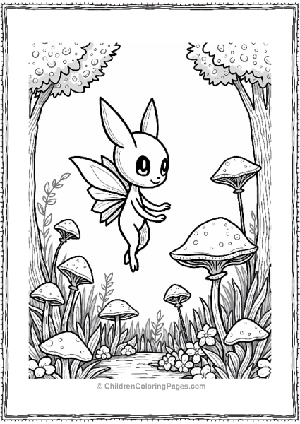 Celebi In A Magical Forest Free PDF Printable