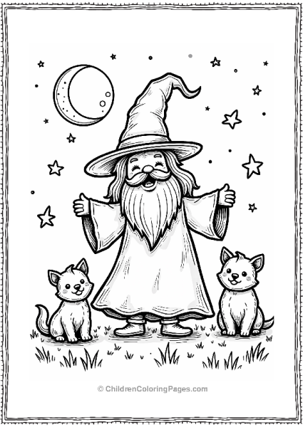 Celestial Wizard And Starry Pets Free PDF Printable