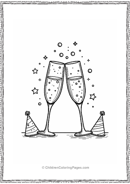 Champagne Cheers For New Year’s Free PDF Printable