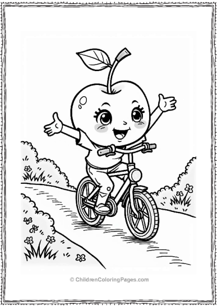 Charming Cherry Riding A Bike Free PDF Printable