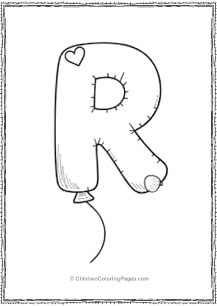 Cheerful Balloon Letter R Free PDF Printable