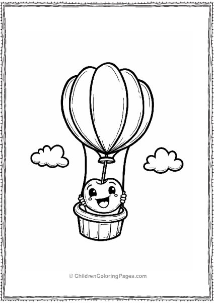 Cheerful Cherry In A Balloon Free PDF Printable