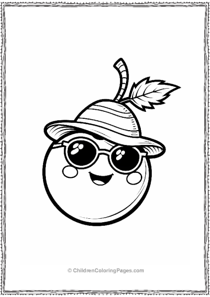 Cheerful Cherry With A Hat Free PDF Printable