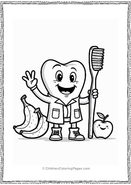 Cheerful Dentist With Healthy Snacks Free PDF Printable