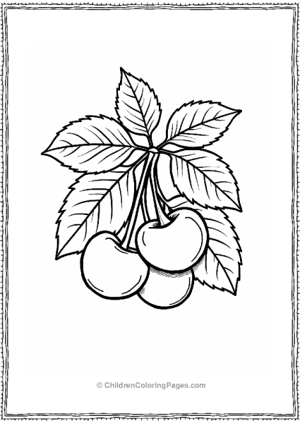 Cherries And Leaves Pattern Free PDF Printable