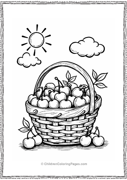 Cherries In A Basket Free PDF Printable