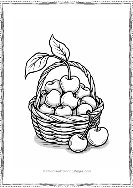 Cherries In A Woven Basket Free PDF Printable