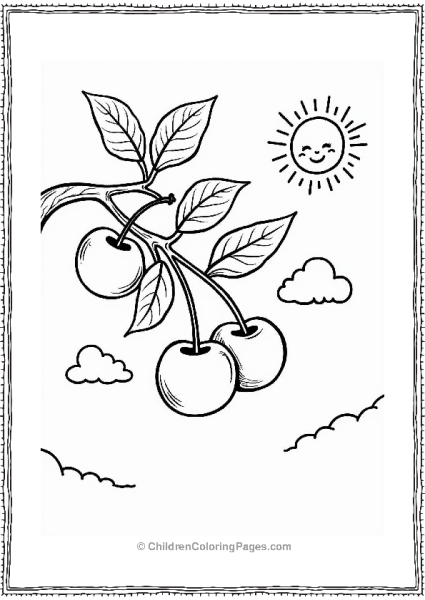 Cherries Under A Sunny Sky Free PDF Printable