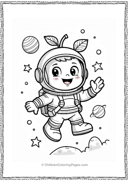 Cherry Astronaut Floating In Space Free PDF Printable