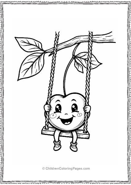 Cherry Character On A Swing Free PDF Printable