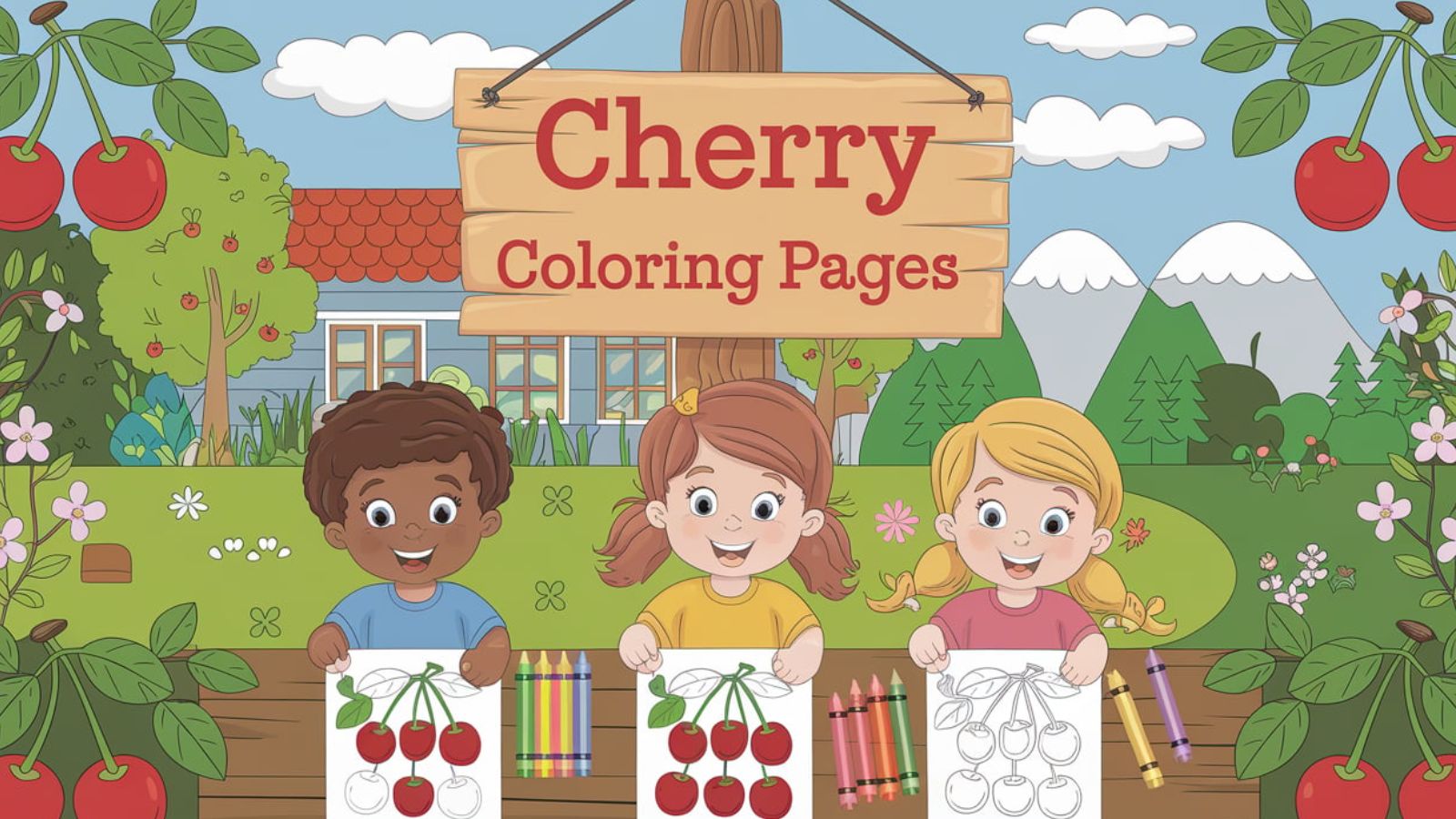 Cherry Coloring Pages – Free PDF Printables For Kids🍒🌳🎨