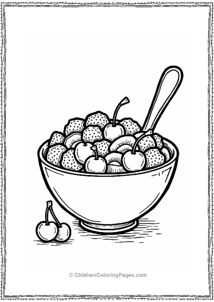 Cherry Fruit Salad Bowl Free PDF Printable