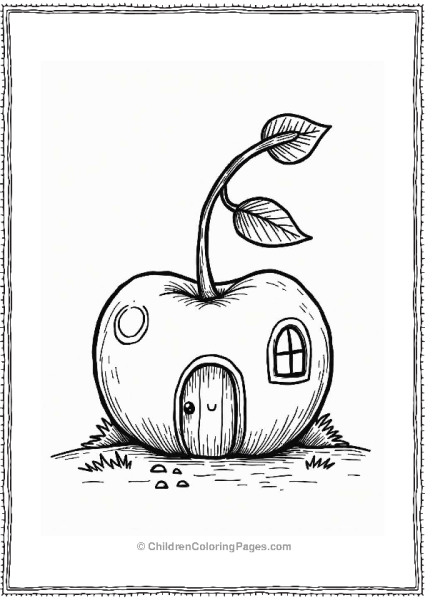 Cherry House Coloring Page Free PDF Printable