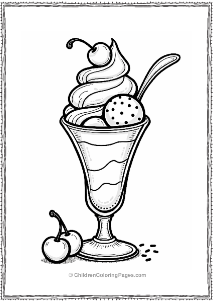 Cherry Ice Cream Sundae Free PDF Printable