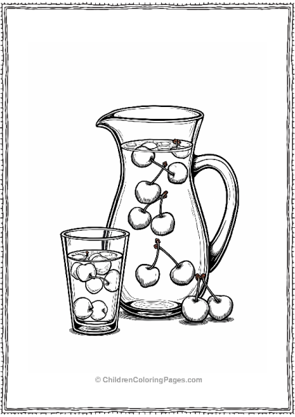 Cherry Infused Water Illustration Free PDF Printable