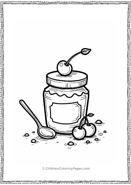 Cherry Jam Jar With Spoon Free PDF Printable